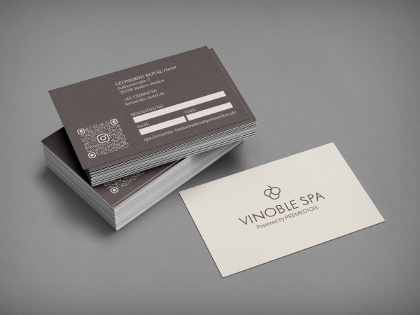 VINOBLE SPA — фирменный стиль и дизайн визитной карточки.