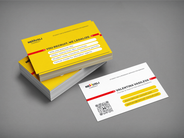 NEMUSLI CONSULT — разработка фирменного стиля и дизайн визитной карточки.